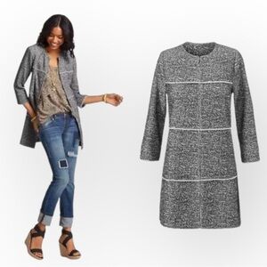 Cabi The Times Knit Jacket | Grey Black | Size S